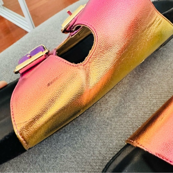 ISABEL MARANT Lennyo dégradé metallic leather slides - Picture 10 of 10